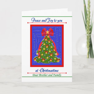 Cartão De Festividades Christmas Tree card for Brother and Family - Peace