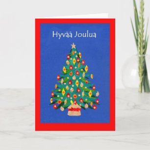 Cartão De Festividades Christmas Tree Card with Finnish Greeting