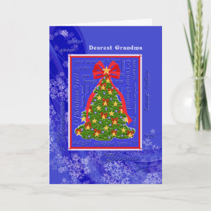 Cartão De Festividades Christmas Tree O Tannenbaum Snowflakes for Grandma