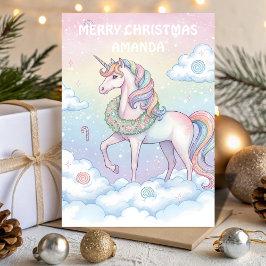 Cartão De Festividades Christmas Unicorn Dreamland Kids Card
