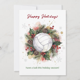 Cartão De Festividades Christmas Volleyball Holiday Greeting Cards