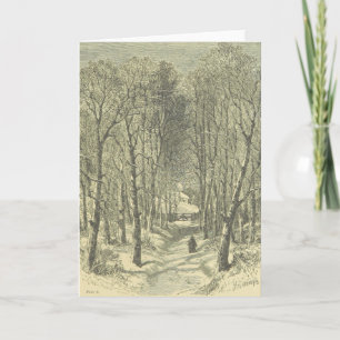 Cartão De Festividades Christmas Walk in the Woods Greeting Card