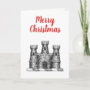 Cartão De Festividades Christmas Xmas Heraldic Castle Emblem Crest C