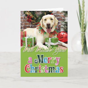 Cartão De Festividades Christmas - Yellow Labrador - Strider