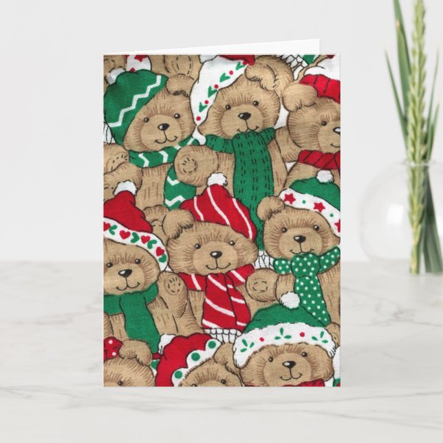 Cartão De Festividades ChristmasTeddys (Frente)