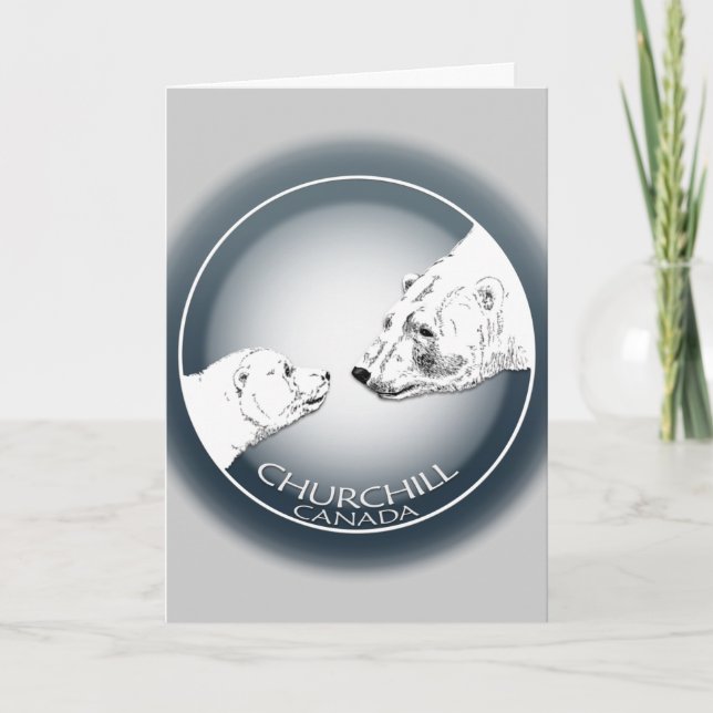 Cartão De Festividades Churchill Souvenirs Polar Bear Art Shirts & Gifs (Frente)