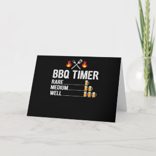 Cartão De Festividades CHURRASCO   CHURRASCO Timer Bebendo Grelha