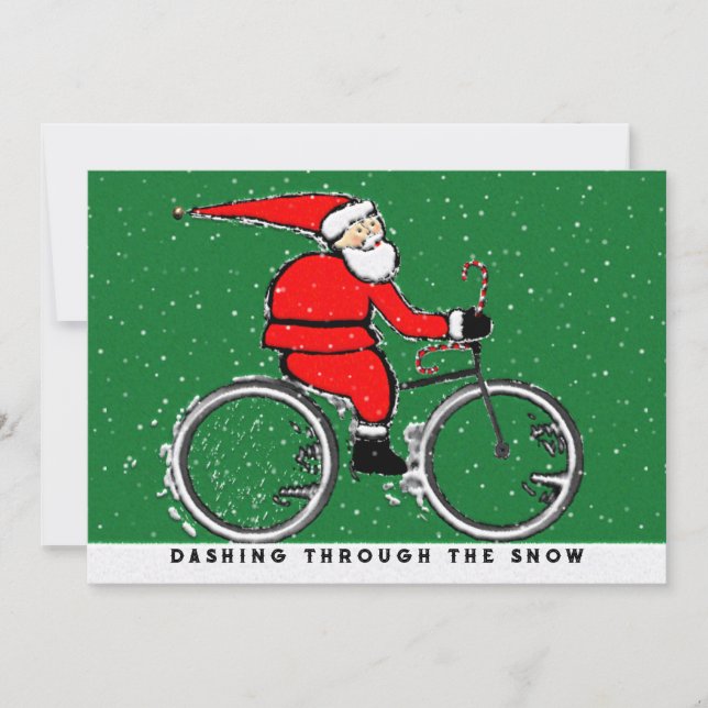 Cartão De Festividades Ciclismo Ciclista Natal (Frente)