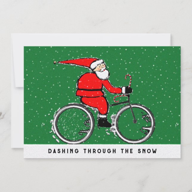 Cartão De Festividades Ciclismo Ciclista Natal (Frente)