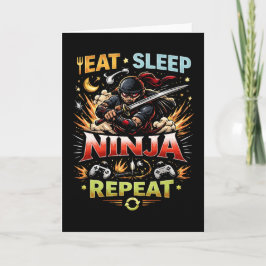 Cartão De Festividades Ciclo de Vida Ninja