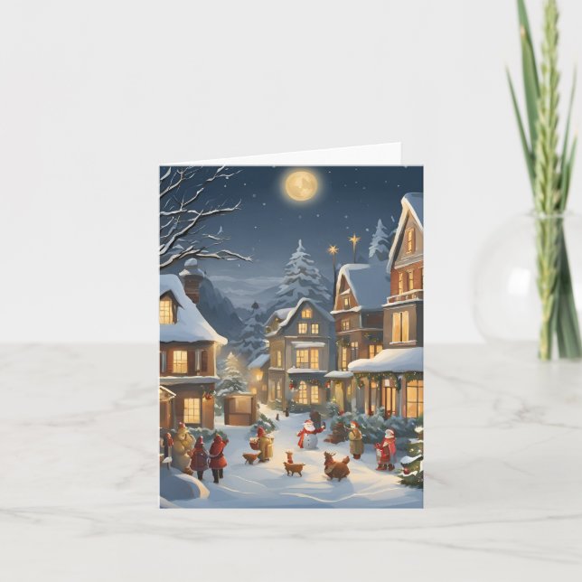 Cartão De Festividades Cidade de Natal Nevada (Frente)