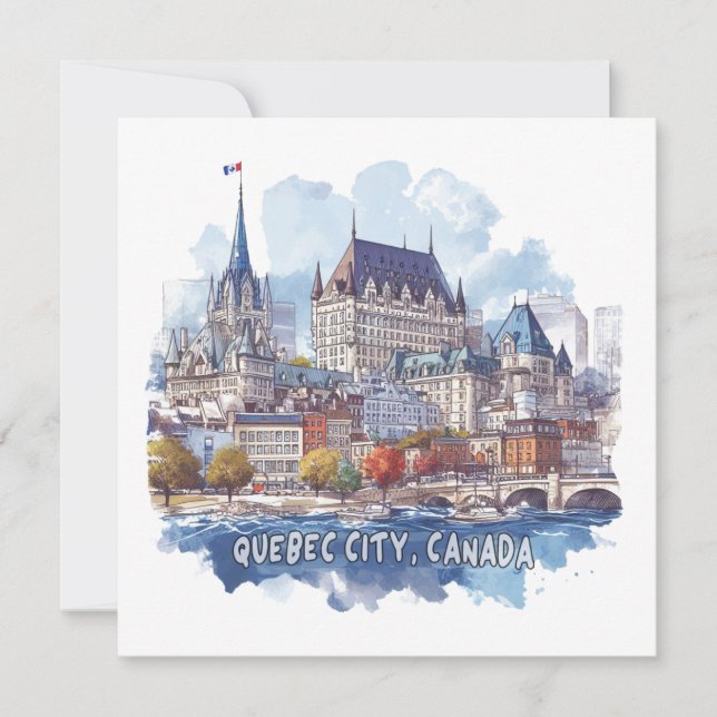 Cartão De Festividades Cidade de Quebec - Canadá (Frente)