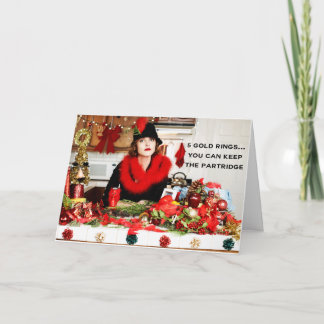 Cartão De Festividades "Cinco anéis Dourados… você pode manter a perdiz "