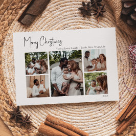 Cartão De Festividades Cinco Fotos do Script de Natal Moderno