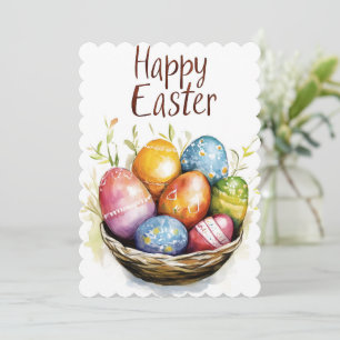 Cartão De Festividades Cinto de Água de Ovos de Páscoa Simples