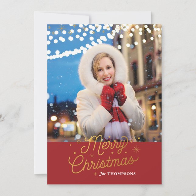 Cartão De Festividades CINTOS DE PRATA/Cartões de foto de Natal (Frente)