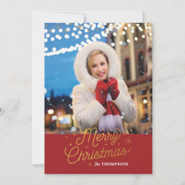 Cartão De Festividades CINTOS DE PRATA/Cartões de foto de Natal