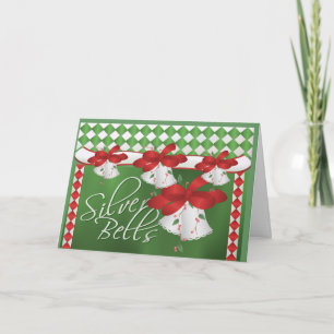 Cartão De Festividades Cintos de Prata de Natal
