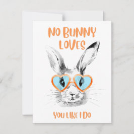 Cartão De Festividades cinza de laranja de coelho engraçado e na moda
