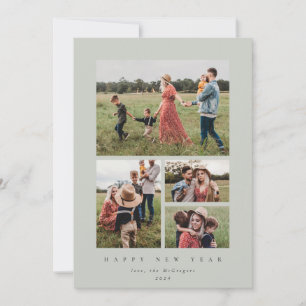 Cartão De Festividades Cinza Elegante - Feliz ano novo de Fotografia do Q