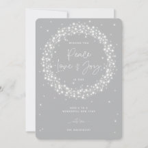 Cinza Paz Amor + Alegria Luzes de Peito Natal