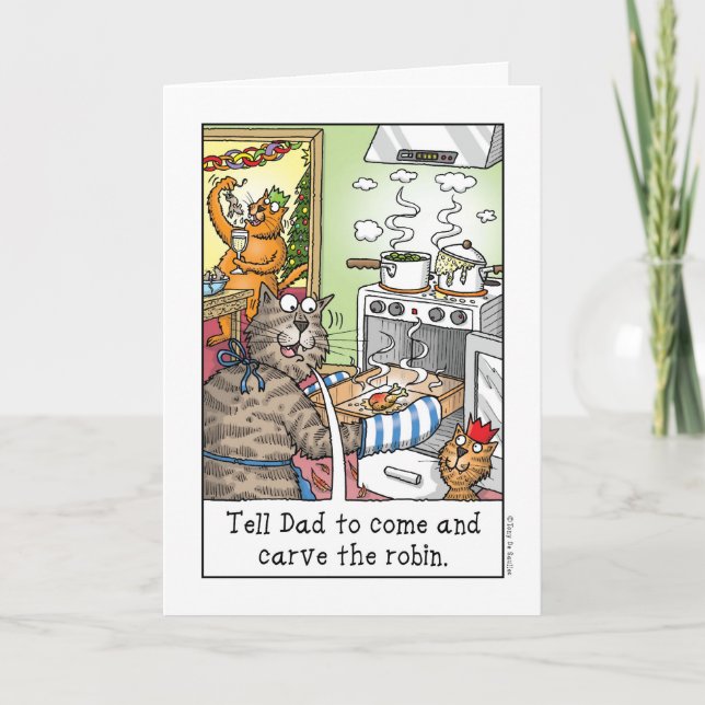 Cartão De Festividades Cinzele o pisco de peito vermelho! (Frente)