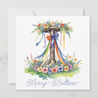 Cartão De Festividades Círculo de Beltane Floral Sabbat de Verão Começa