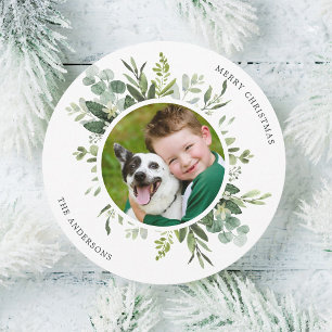 Cartão De Festividades Círculo de Fotografia Personalizada de Texto em T
