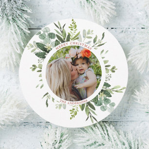 Cartão De Festividades Círculo de Fotografia Personalizada de Texto em T