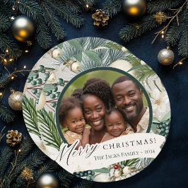 Cartão De Festividades Círculo Encantador Imagem Legante da Família Ivory