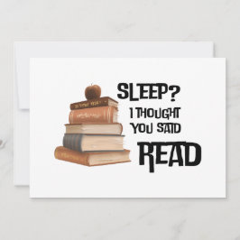 Cartão De Festividades Citação Divertida de Amante de Livros Dormir Achei