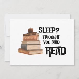 Cartão De Festividades Citação Divertida de Amante de Livros Dormir Achei