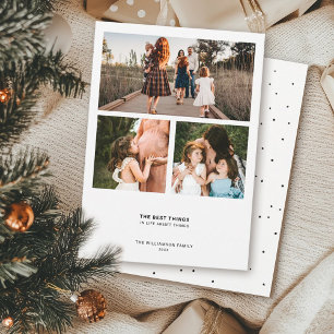 Cartão De Festividades Citação Minimalista Moderna   Colagem Simples de 3