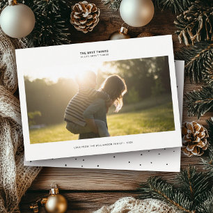Cartão De Festividades Citação Moderna de Gratidão   Foto de Família Mini