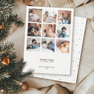 Cartão De Festividades Citação Moderna Mínima   9 Colagem de Fotos Múltip