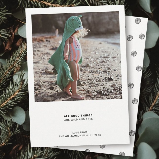 Cartão De Festividades Citação Moderna Mínima | Citação de Foto Simples (Criador carregado)