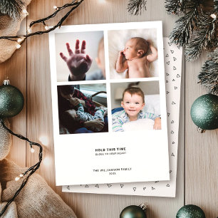 Cartão De Festividades Citação Moderna Minimalista   4 Colagem de Fotos I