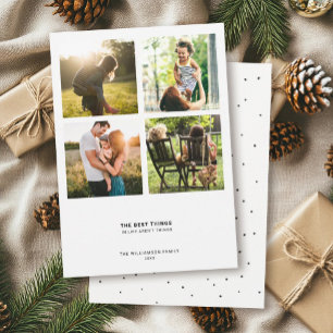 Cartão De Festividades Citação Moderna Minimalista   Colagem de Fotos