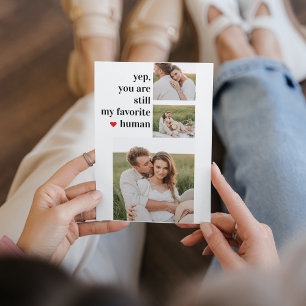 Cartão De Festividades Citação Romântica de Foto do Casal de Colagem M