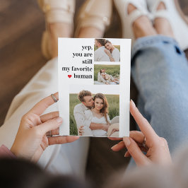 Cartão De Festividades Citação Romântica de Foto do Casal de Colagem Mode