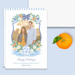 Cartão De Festividades Citrus Azul E Branco Nossa Primeira Imagem De Nata