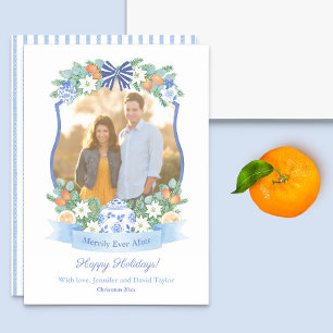 Cartão De Festividades Citrus Azul E Branco Nossa Primeira Imagem De Nata