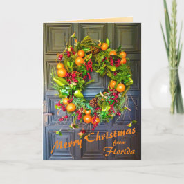 Cartão De Festividades Citrus Themed Holiday Wreath Bok Gardens Flórida