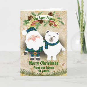 Cartão De Festividades Clan Lyon Tartan Xadrez Natal