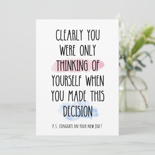 Cartão De Festividades Claramente Você Estava Pensando Em Si Mesmo (Em pé/Frente)