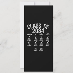 Cartão De Festividades Classe De 2034 Cresce Comigo Graduação - 6 Grau