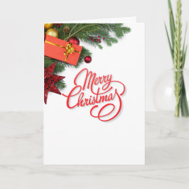 Cartão De Festividades Classic Traditional Red & Green- Elegant Christmas