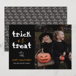 Cartão De Festividades Classic Trick or Treat Halloween Family Photo