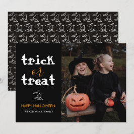 Cartão De Festividades Classic Trick or Treat Halloween Family Photo