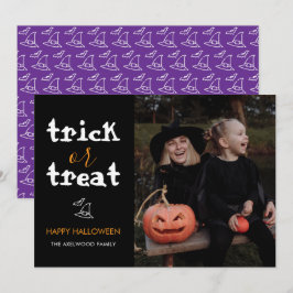 Cartão De Festividades Classic Trick or Treat Halloween Family Photo
